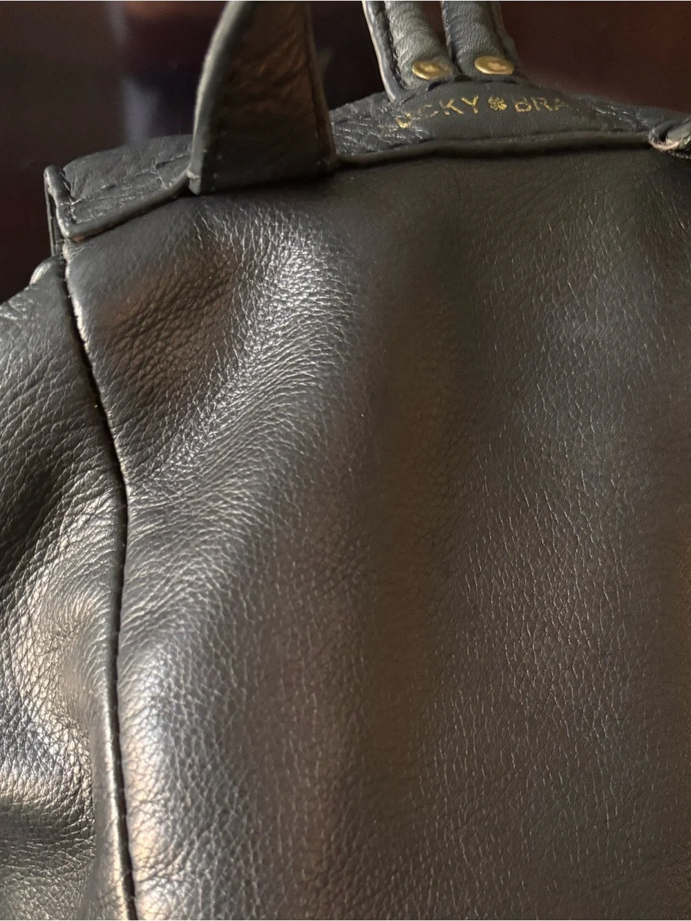 Vintage Super Soft Black Leather Lucky Brand Women’s Backpack with Tassel Accent